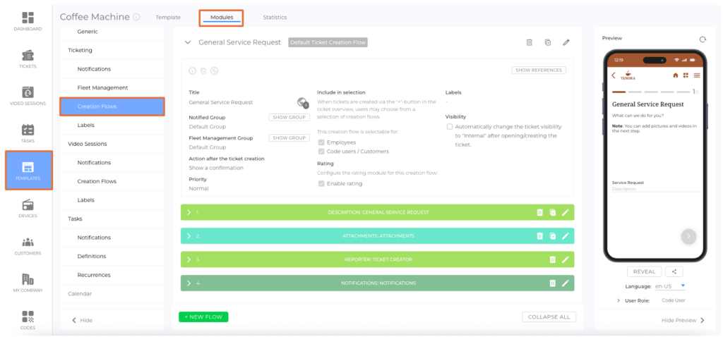 Ticket Creation Flow with Group