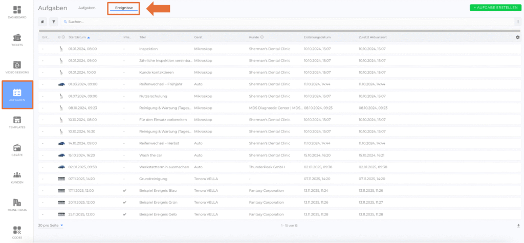Ereignisübersicht – Kalender- und Listenansicht 2 Bildschirmfoto 2025 11 13 um 14.55.48