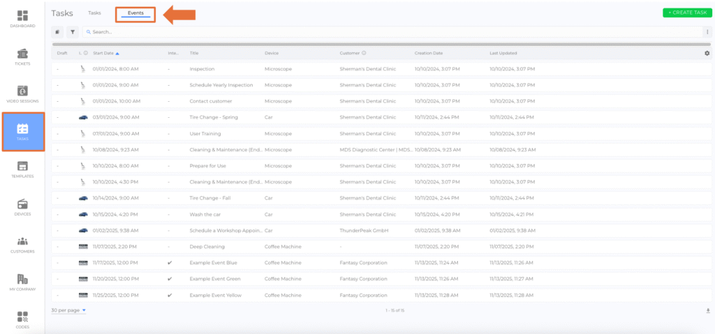Events Overview – Calendar and List View 2 EN Events Overview – Calendar and List View 06